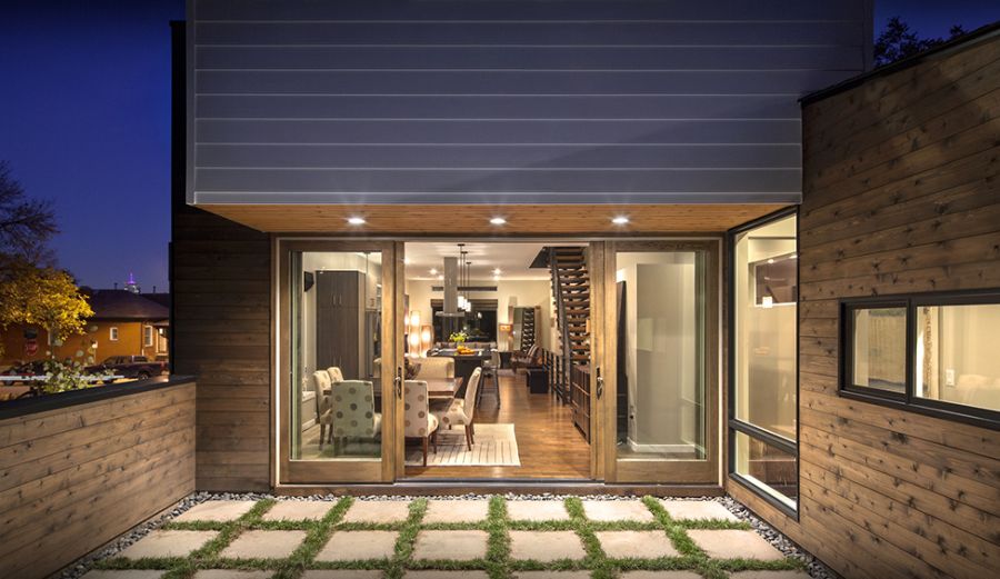 Sliding glass doors leading to outdoor space