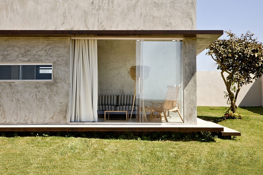 Sliding glass doors of the Box House