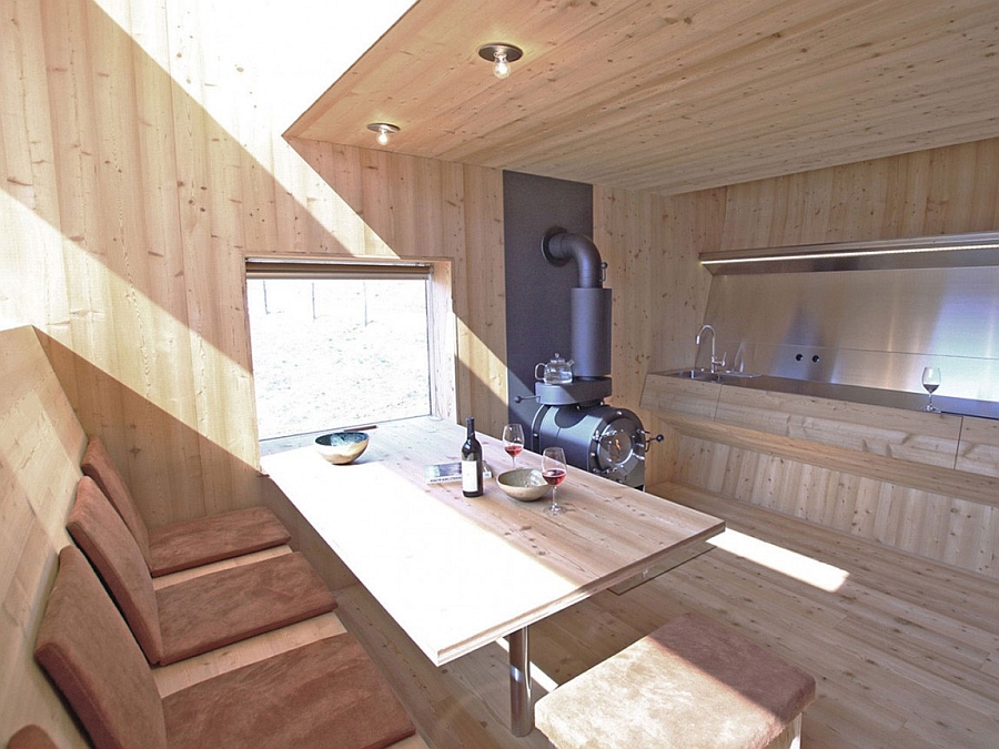 Small dining area inside the cabin