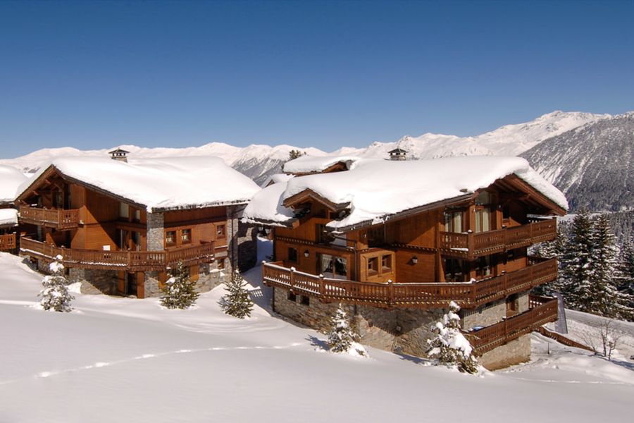 Snow covered roofs of Chalet Tsuga