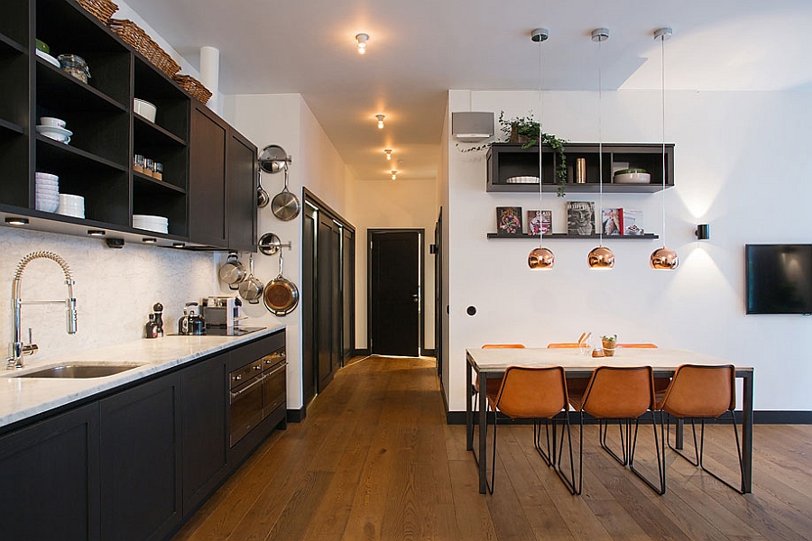 Spaciou kitchen and dining area in the Swedish apartment