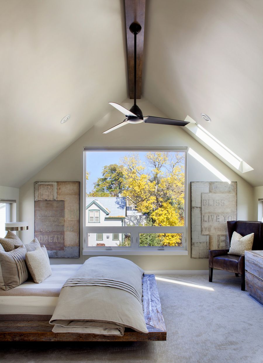 Spacious bedroom in the attic