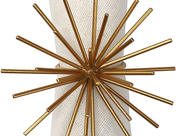 Spiky gold napkin ring