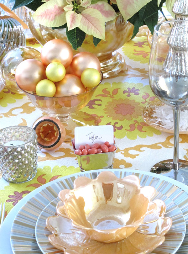 Striking holiday palette on a Christmas table