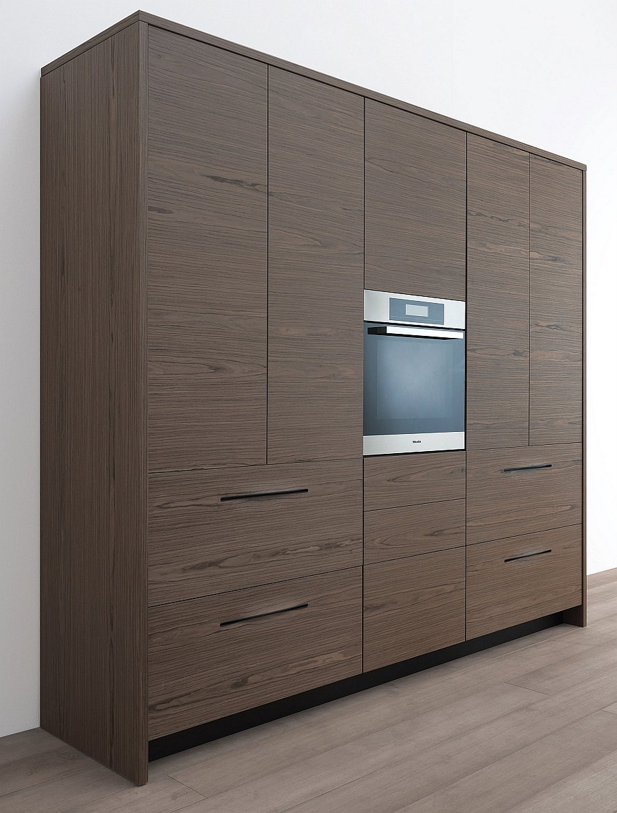 Stylish cabinets of contemporay wooden kitchen