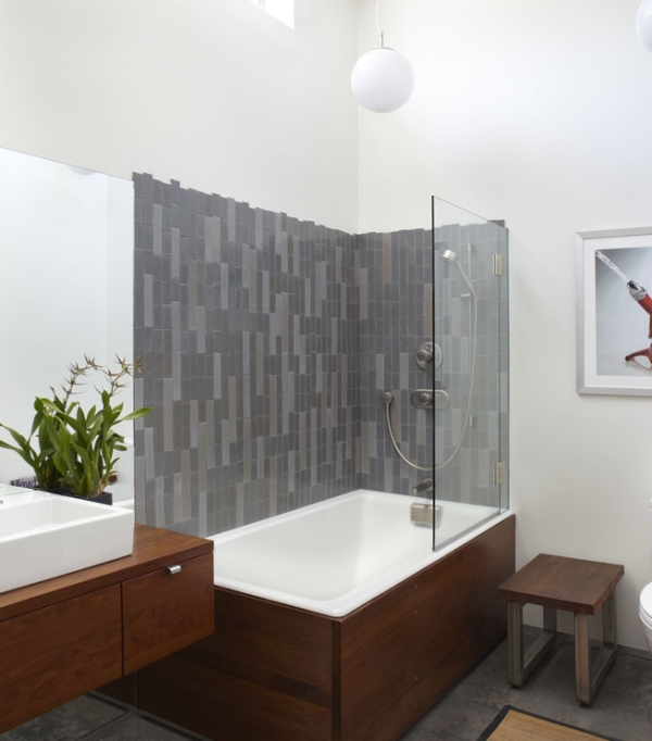 Stylish modern bathroom in white