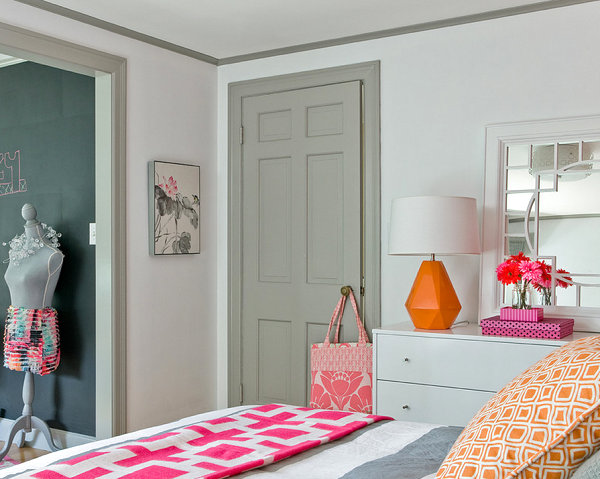Stylish teen bedroom with Holywood Regency details