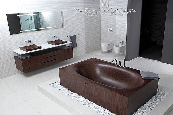 Stylish wooden bathtubs from Alegna