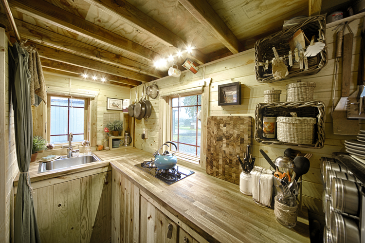 Tiny kitchen idea with storage space