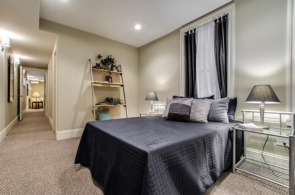 Transitional and relaxing bedroom in neutral tones