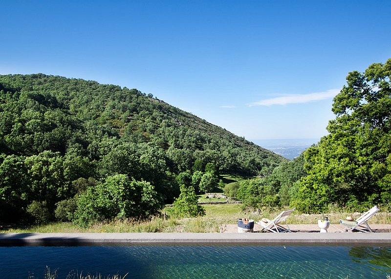 View of the lush green mountains from the Spanish home