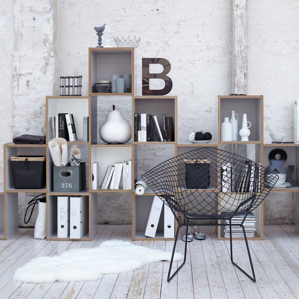 beautiful modern bookcase in minimalist swedish design