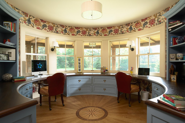 his and hers rounded home office