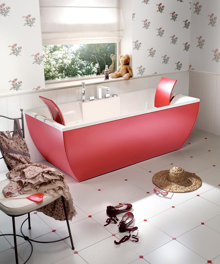 kids bathtub design in red