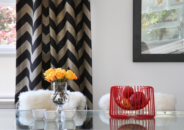 living room chevron curtains