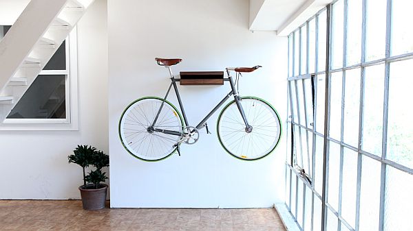 wall bicycle rack art