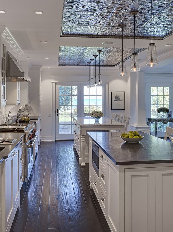 white traditional his and hers kitchen