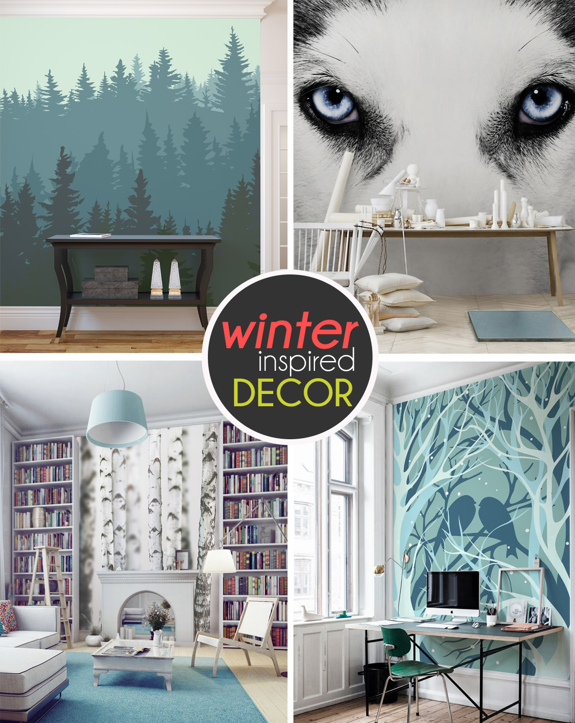 wintery wall murals