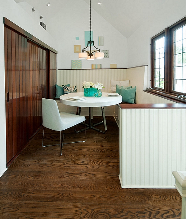 A cozy dining space tuckew away beautifully