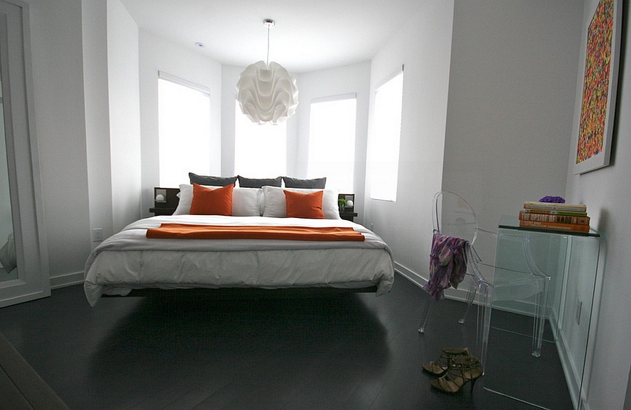 Acrylic chair and table in the bedroom