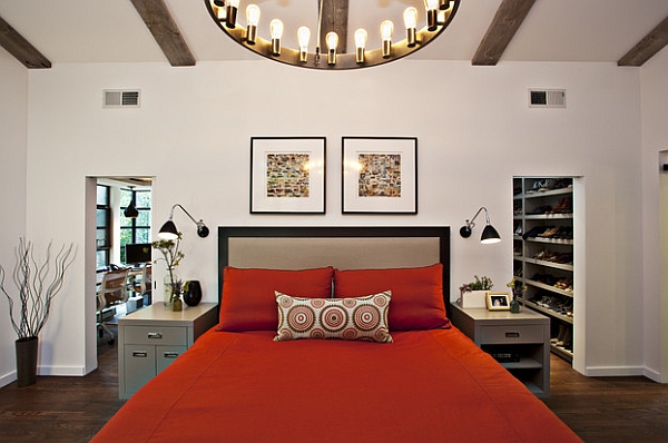 An easy way to add red for a romantic bedroom