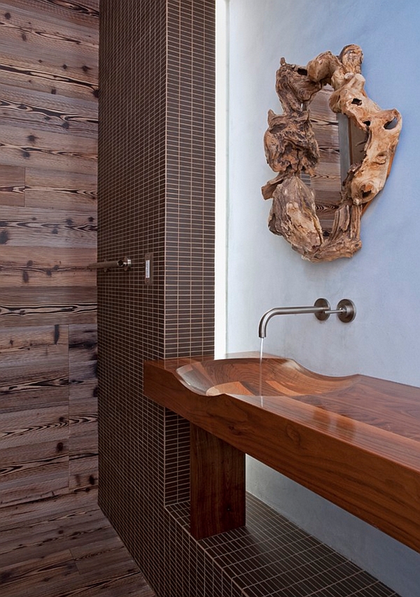 An organic look for your contemporary bathroom