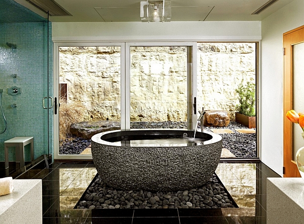 Another great bathtub for those who love natural rock