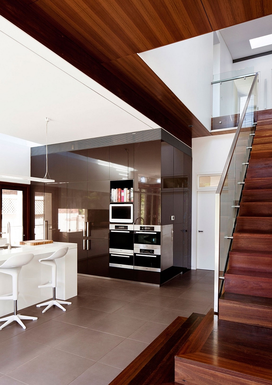 Beautiful modern kitchen with lacquered finish