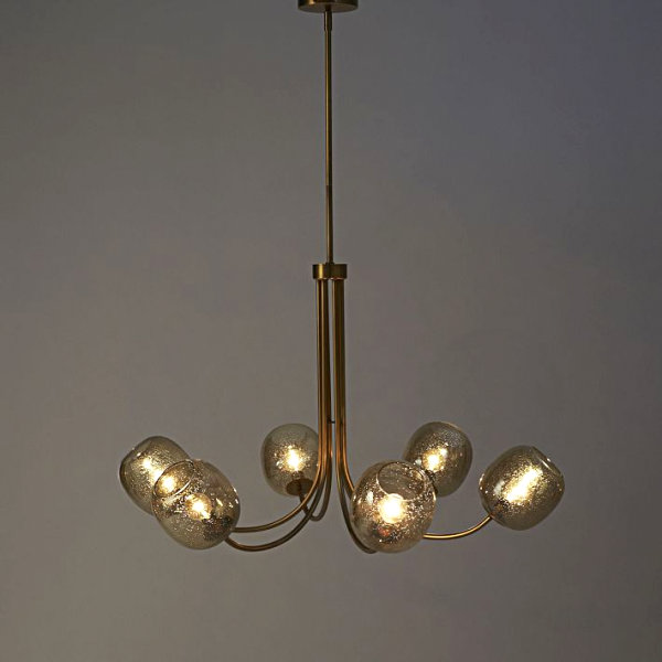 Brass and glass chandelier