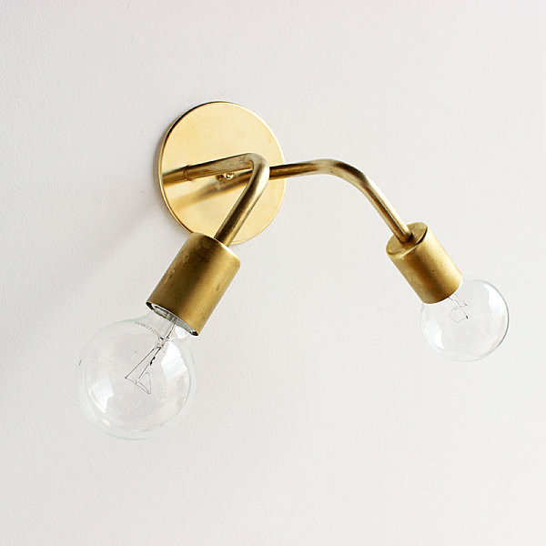 Brass wall sconce