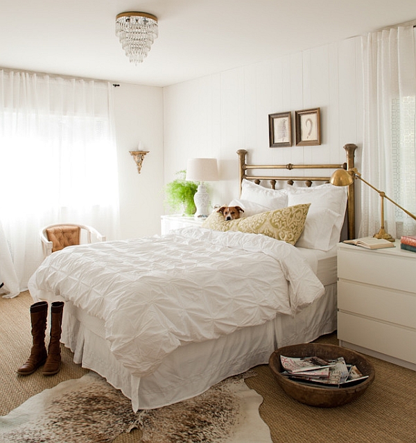 Brass works beautifully in a relaxing bedroom as well