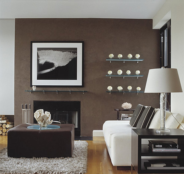 Chocolate brown accent wall