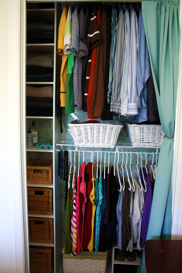 Closet shelves and baskets