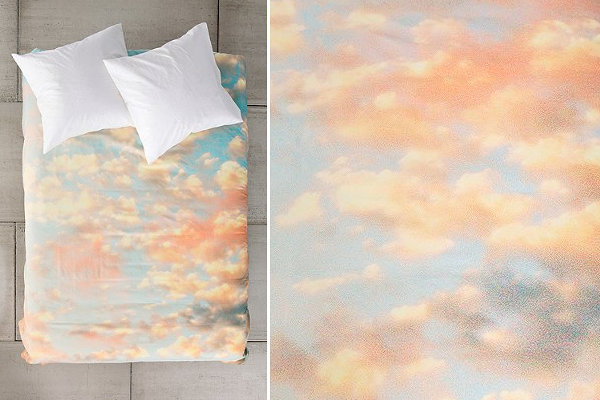 Cloud-print duvet cover