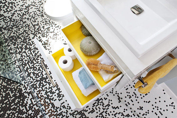 Colorful bathroom drawers