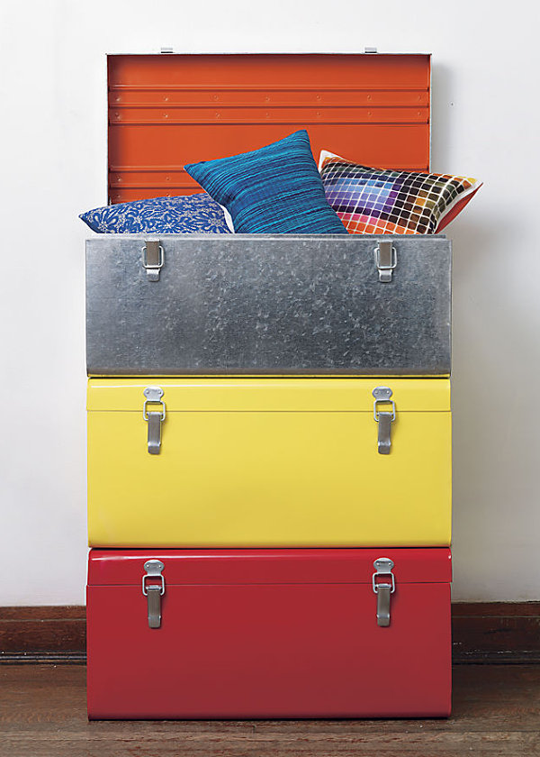 Colorful galvanized trunks