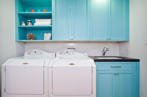 Colorful laundry room