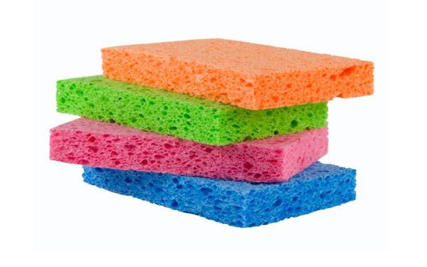 Colorful stack of sponges