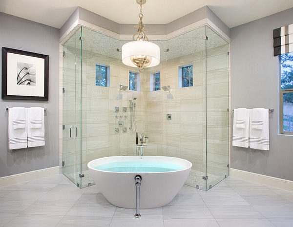 Combine the tub with a smart shower area