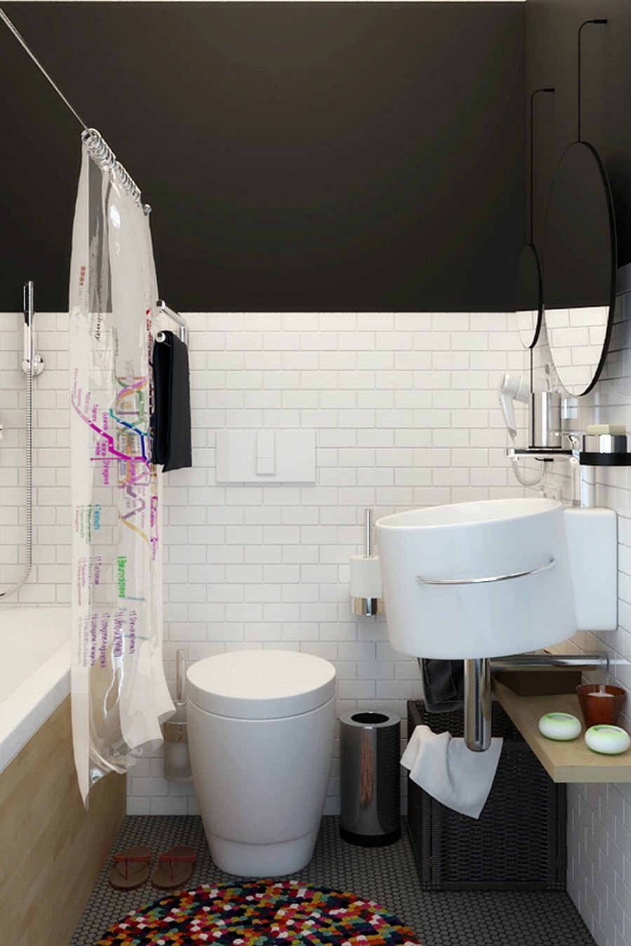 Compact bathroom in white