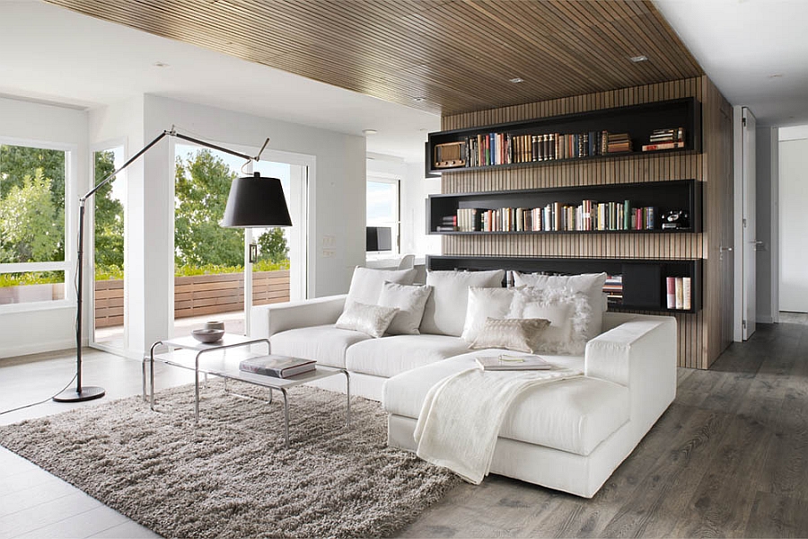 Contemporary Living Room designed for a Book Lover