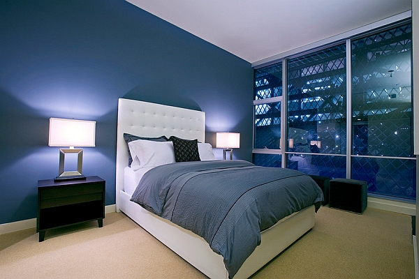 Contemporary bedroom in blue