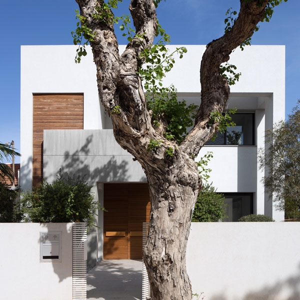 Contemporary facade of modern Israeli home