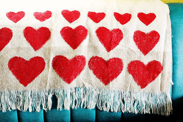 DIY heart blanket