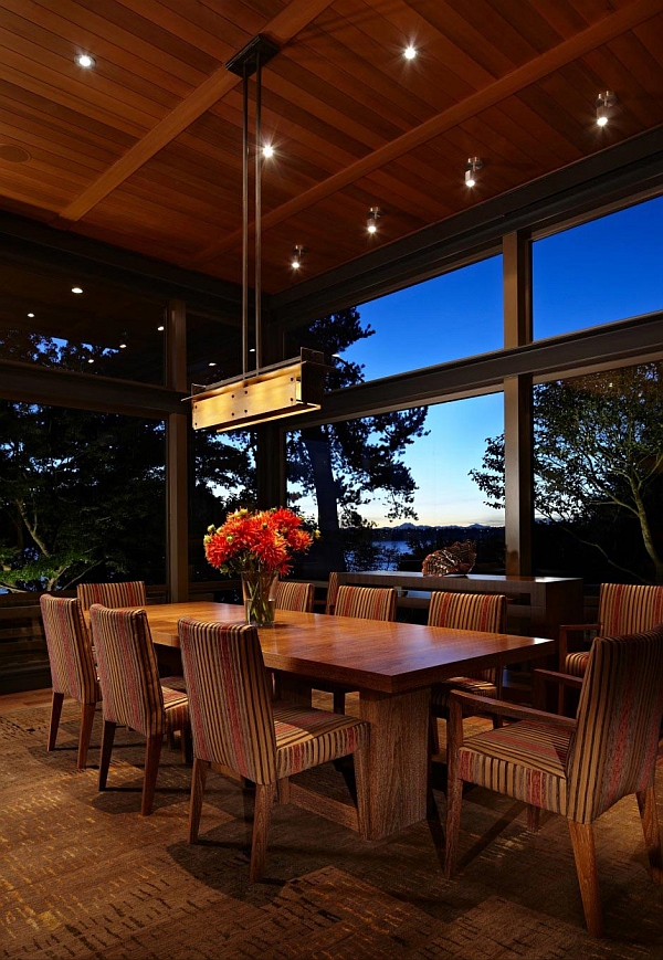 Dining area with unabated lake views