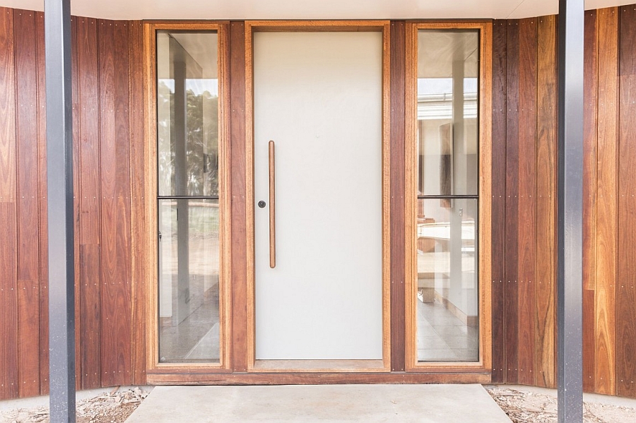 Entrance to the rural energy-efficient house