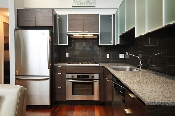 Ergonomic compact kitchen in a modern loft