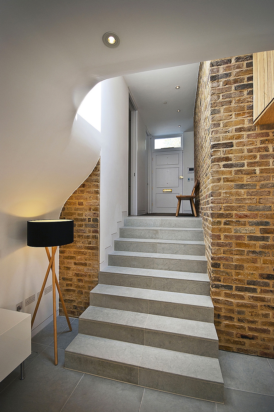 Exposed brick walls of the classic British residence