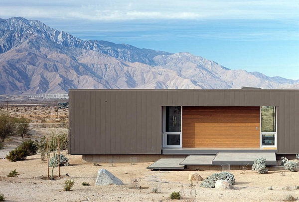 Exterior steel cladding of the desert house