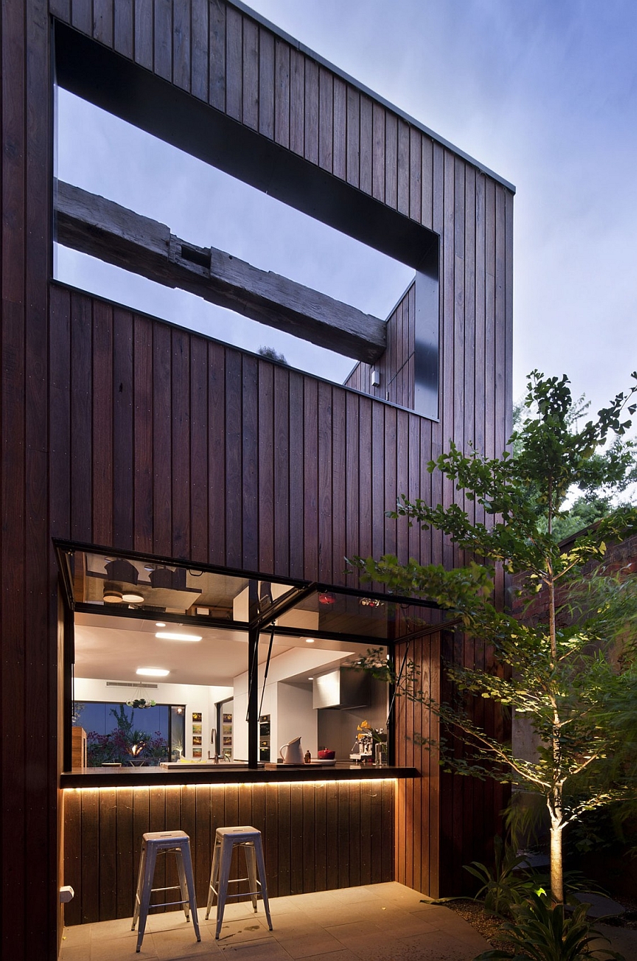 Exteriors clad in wood